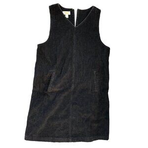VTG Talbots Petite Corduroy‎ shift mini dress black sz 8P
